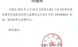 流拍了！2024东莞首宗靓宅地没人拿 透露出什么信号？
