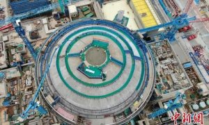 中广核广东太平岭核电1号机组完成外穹顶封顶