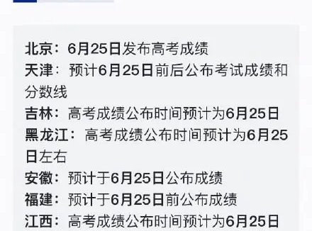 今起陆续可查！高考查分时间最新汇总